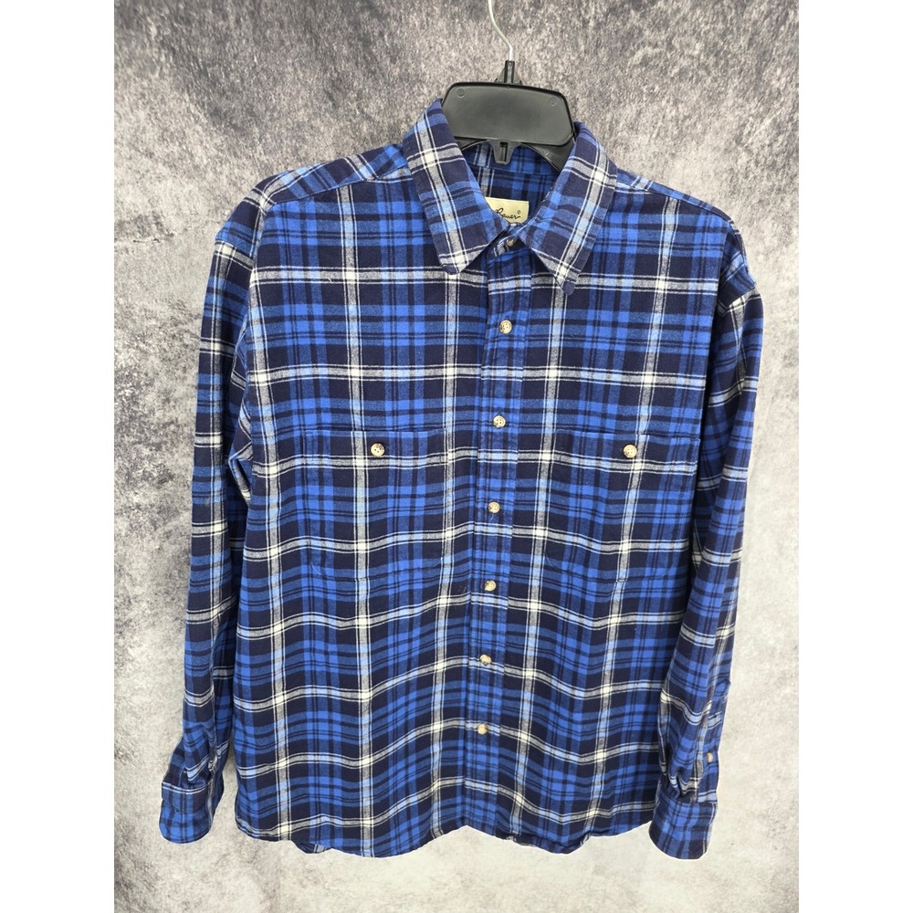 Eddie Bauer Flannel Shirt Mens Small Plaid Button Up Heavyweight Lumberjack